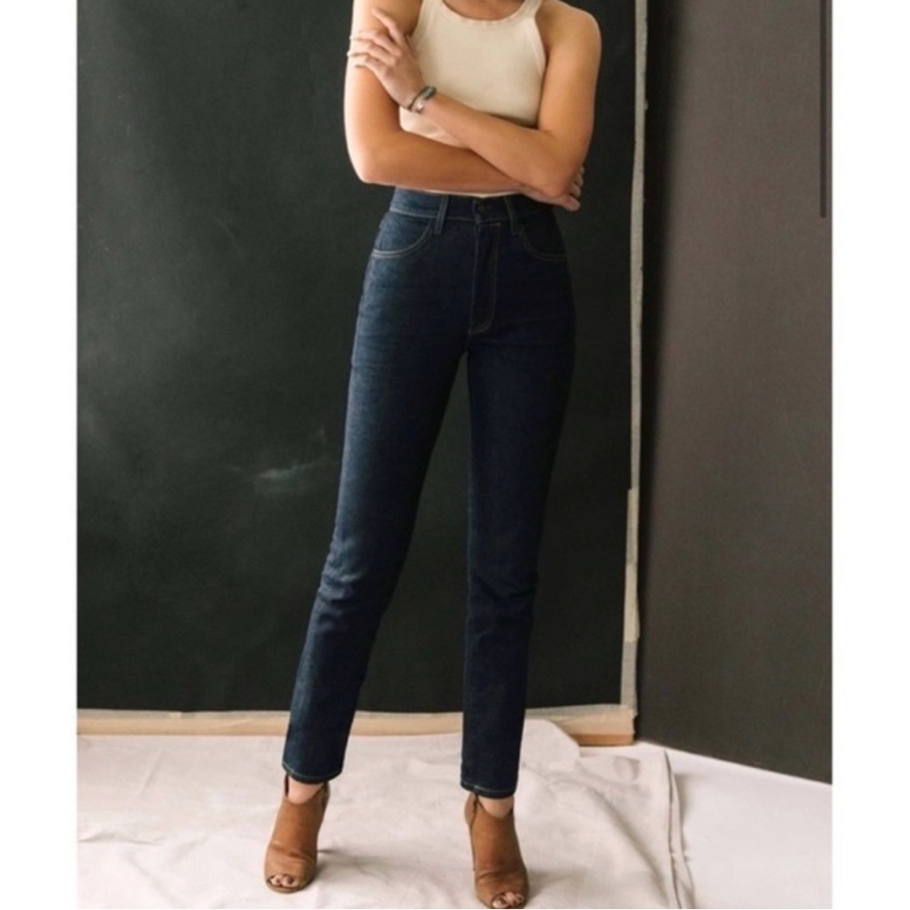 Imogene + Willie Elizabeth Handmade USA High Rise Women's Indigo Dark Jeans 26L